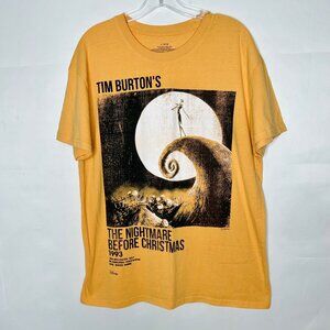 Vtg 90’s Disney Men’s T-Shirt sz Lg Gold The Nightmare Before Christmas Tim Burt